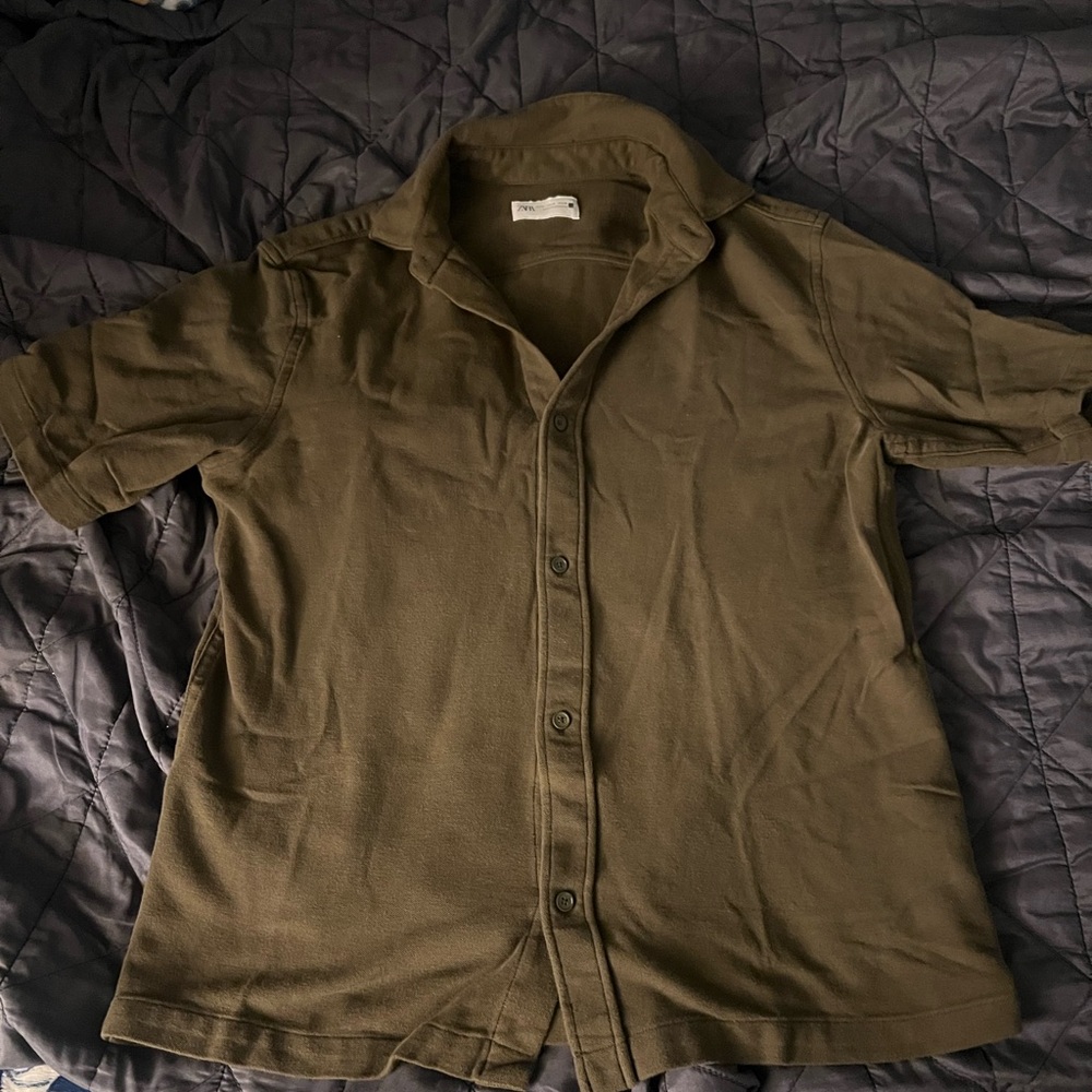 Zara Dark Green Casual Shirt